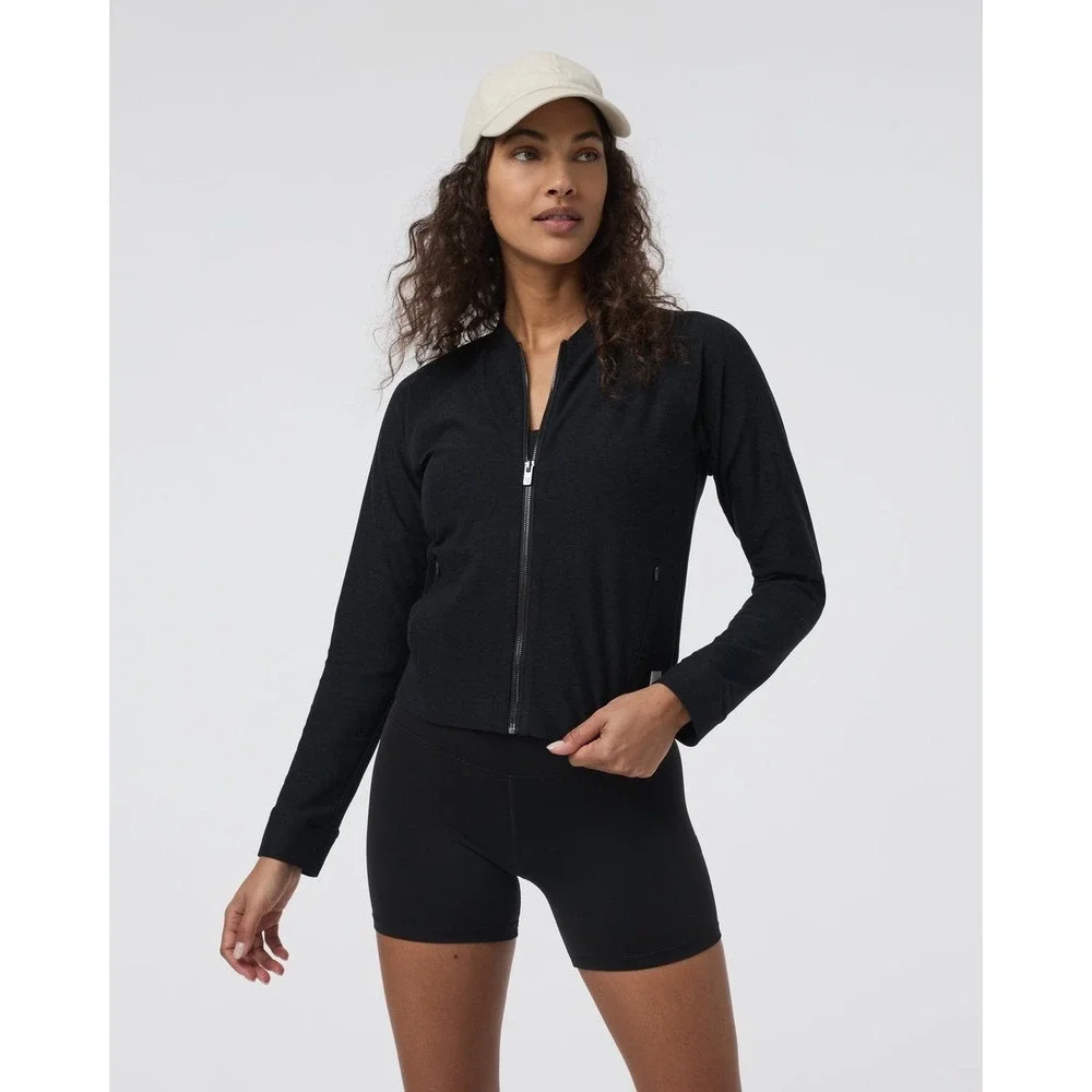 Vuori Womens Performance Full Zip Elevation Track Jacket Blue Heather VW5015 XS